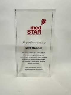 MedSTAR Glass Award: Laser Engraving + UV Print for Standout Colour MedSTAR Glass Award: Laser Engraving + UV Print for Standout Colour