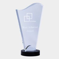 evright.com | Black Opal Clear Glass Award Wave
