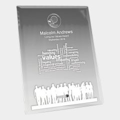 evright.com | Clear Glass Award Metal Pin Rectangle