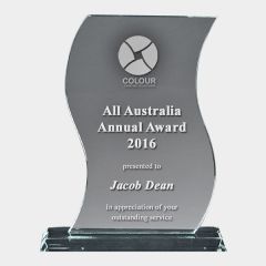 evright.com | Clear Glass Award on Base Ribbon