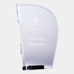 Bevelled Sail Glass Award on Black Base