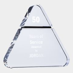 evright.com | Black Moonstone Black and Clear Crystal Award Triangle
