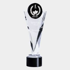 Black Moonstone Black and Clear Crystal Award Victory