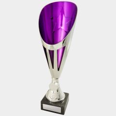 evright.com | Dianna Cup Dance / Calisthenics Trophy - Silver + Purple | 340mm