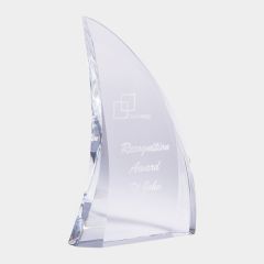 Clear Infiniti Crystal Award Curved Sail