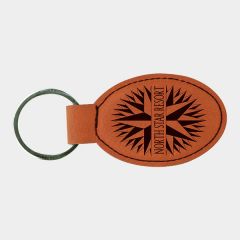 Oval Rawhide Keychain