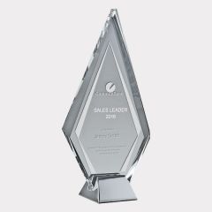 evright.com | Silver Ice Clear Glass Award Silver Zinc Alloy Base Arrow