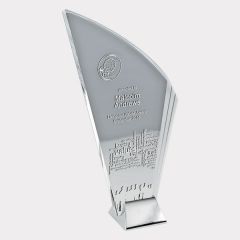 evright.com | Silver Ice Clear Glass Award Silver Zinc Alloy Base Edge
