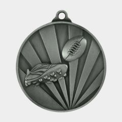 evright.com | Large AFL Footy Medal Kicking Sunrise Silver | 70mm