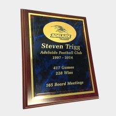 Timber Plaque with Engraved Blue Marble (Portrait)