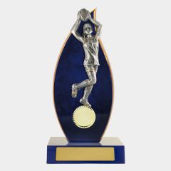 evright.com | AFL Footy Trophy Flame Timber Female | 230mm