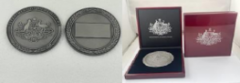 Antique pewter desk top medallion - individual