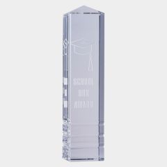 Clarity Clear Crystal Award Peaked Tower