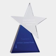 evright.com | Clarity Clear Crystal Award Blue Star