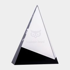 evright.com | Ebony Crystal Black and Clear Triangle Trophy