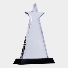 Ebony Black and Clear Crystal Award Star