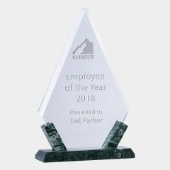 evright.com | Green Marble Glass Award Arrowhead