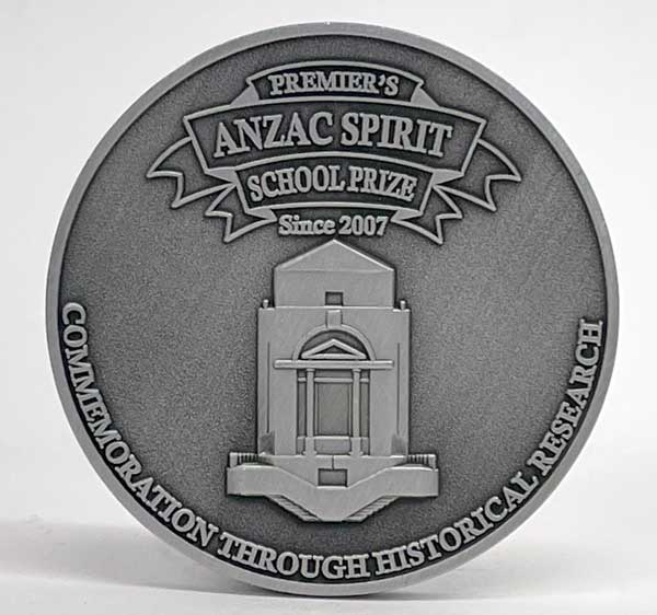 SA Premier's Custom Medal ANZAC School Spirit SA Premier's Custom School Medal