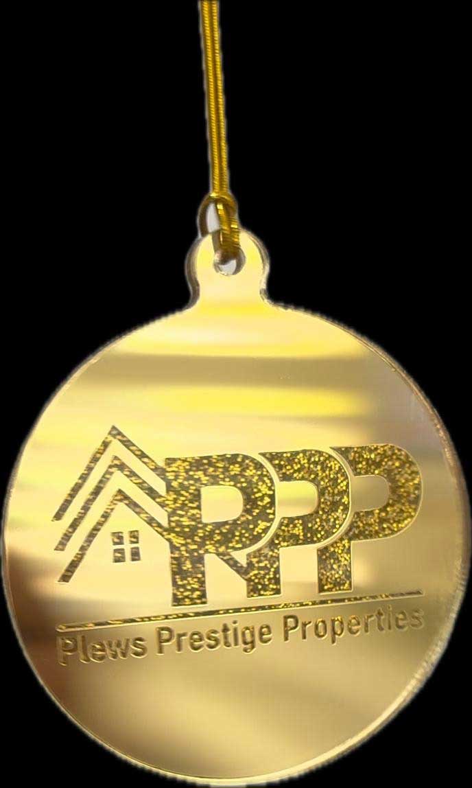 Laser engraved Christmas bauble corporate gift Laser engraved Christmas bauble corporate gift