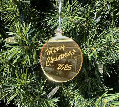 Laser engraved Christmas bauble Laser engraved Christmas bauble