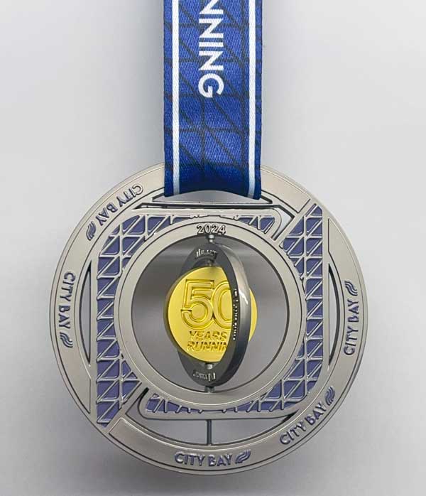 City Bay 12km medal 2024 Runing custom medal City Bay 2024