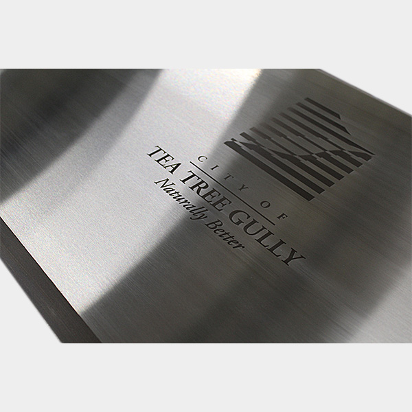 Custom Stainless Steel Signage Close Up Custom Stainless Steel Signage Close Up